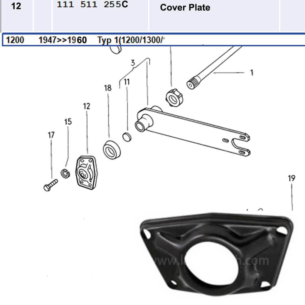 Lai Kam Wah Sdn. Bhd. Specialist in VW Aircooled Parts - 111511255C - Torsion Bar Cover