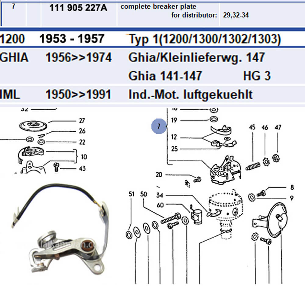 Lai Kam Wah Sdn. Bhd. Specialist in VW Aircooled Parts - 111905227A - Contact Point