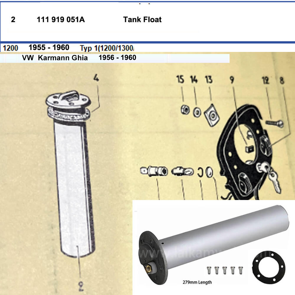 Lai Kam Wah Sdn. Bhd. Specialist in VW Aircooled Parts - 111919051A - Fuel Tank Level Sender