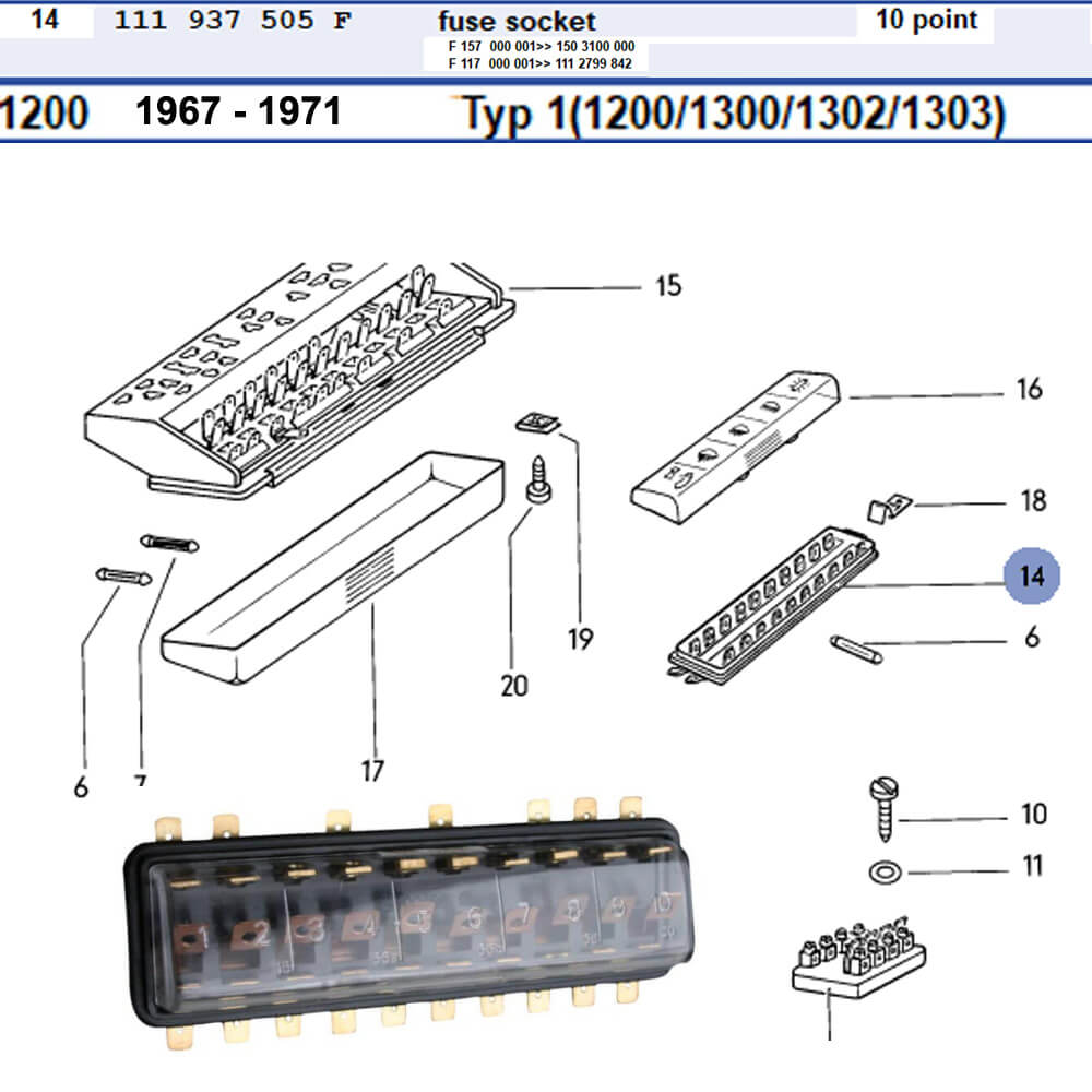 Lai Kam Wah Sdn. Bhd. Specialist in VW Aircooled Parts - 111937505F - Fuse Box
