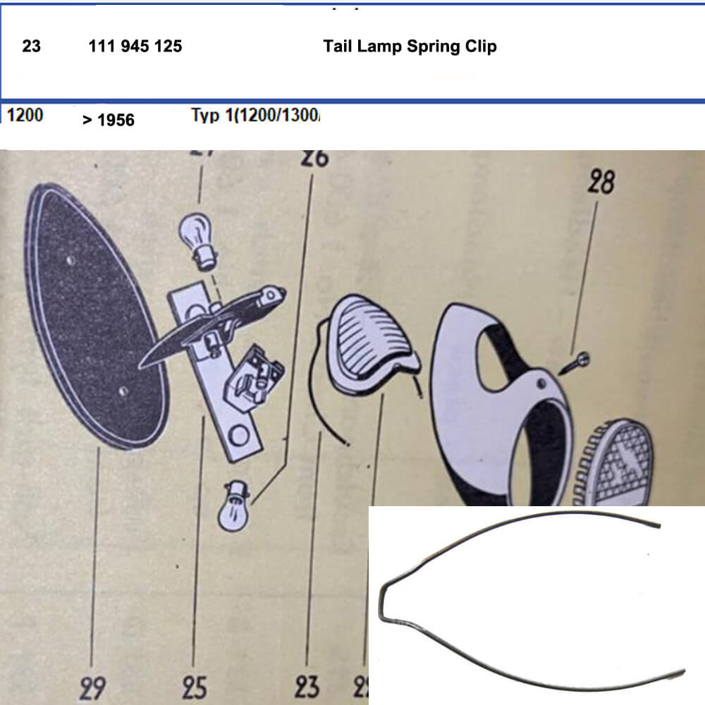 Lai Kam Wah Sdn. Bhd. Specialist in VW Aircooled Parts - 111945125 - Tail Lamp Spring