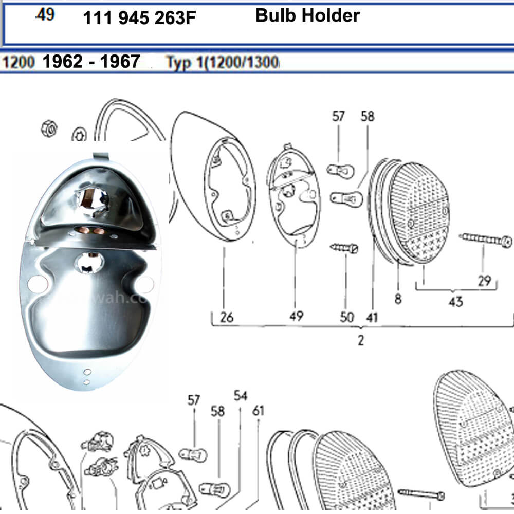 Lai Kam Wah Sdn. Bhd. Specialist in VW Aircooled Parts - 111945263F - Bulb Holder