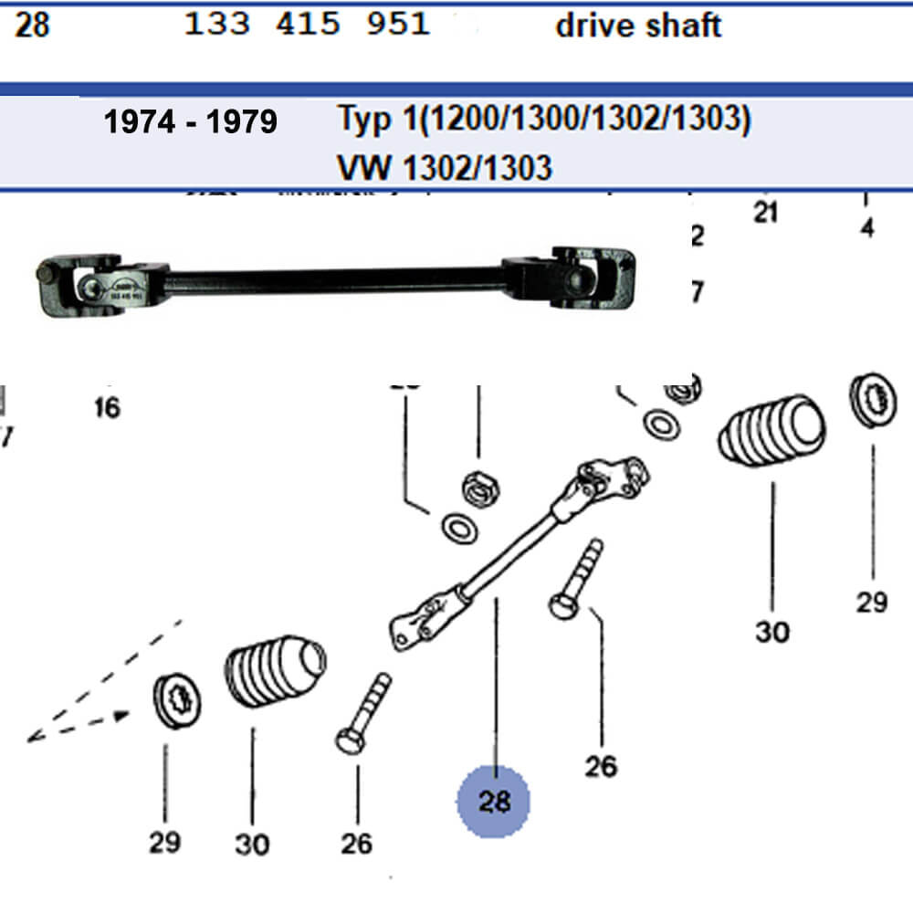 Lai Kam Wah Sdn. Bhd. Specialist in VW Aircooled Parts - 133415951 - Steering Shaft