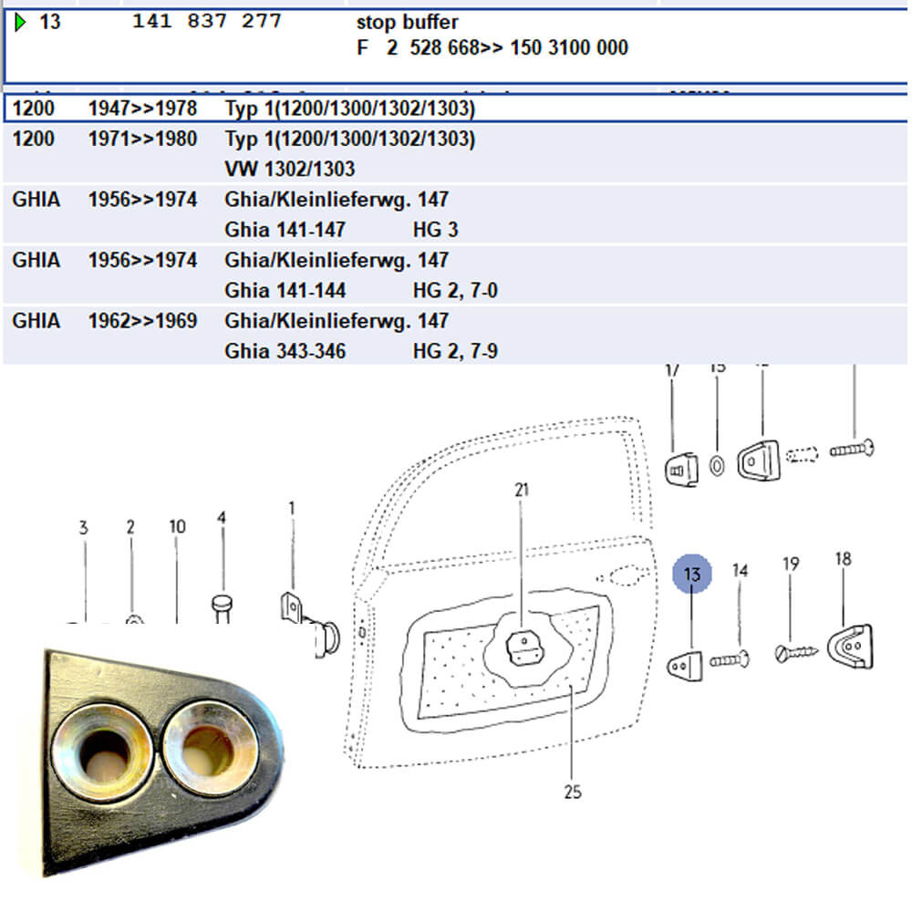 Lai Kam Wah Sdn. Bhd. Specialist in VW Aircooled Parts - 141837277 - Door Center Wedge
