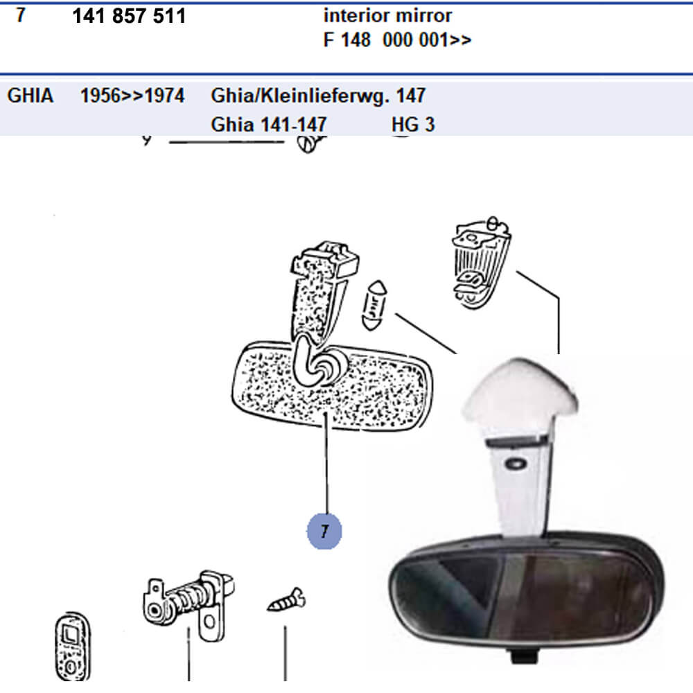 Lai Kam Wah Sdn. Bhd. Specialist in VW Aircooled Parts - 141857511 - Rear View Mirror