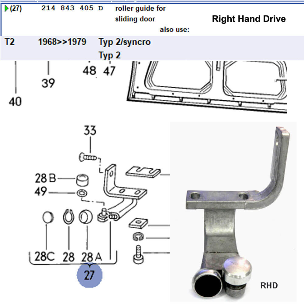 Lai Kam Wah Sdn. Bhd. Specialist in VW Aircooled Parts - 214843405D - Sliding Door Guide