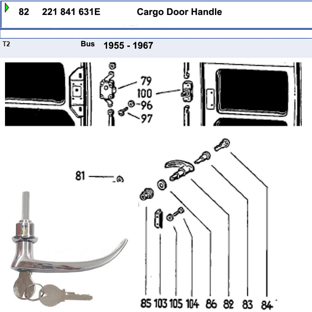 Lai Kam Wah Sdn. Bhd. Specialist in VW Aircooled Parts - 221841631E - Door Handle