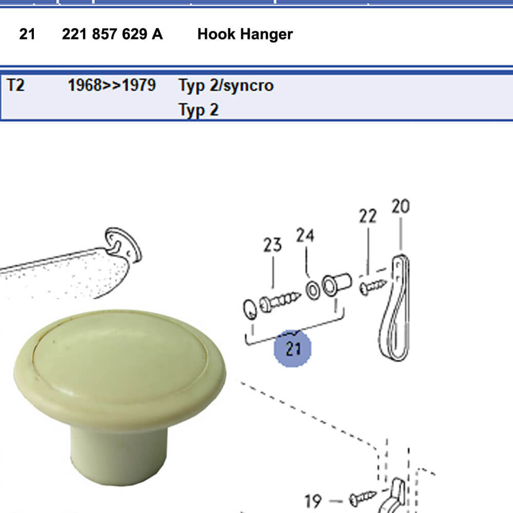 Lai Kam Wah Sdn. Bhd. Specialist in VW Aircooled Parts - 221857629A - Hook Hanger