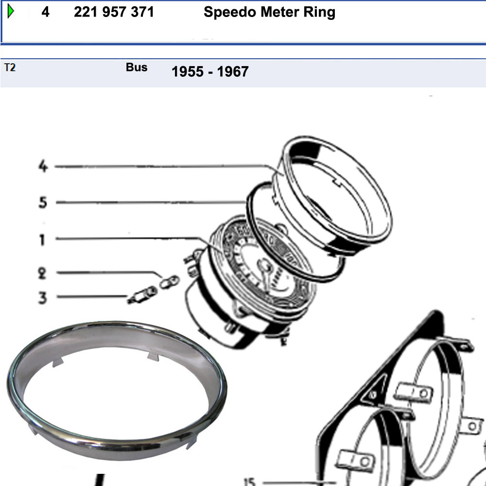 Lai Kam Wah Sdn. Bhd. Specialist in VW Aircooled Parts - 221957371 - Speedometer Ring