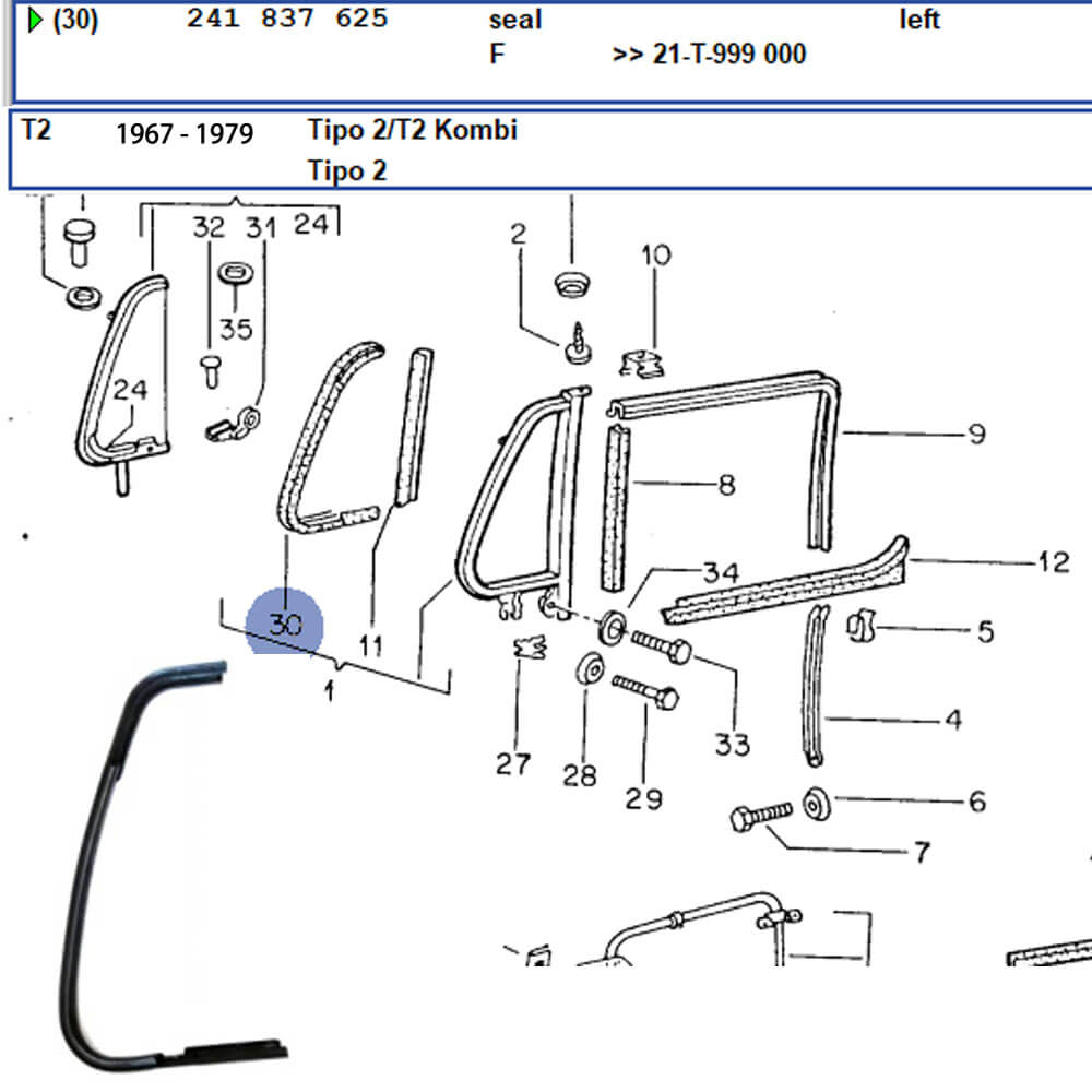 Lai Kam Wah Sdn. Bhd. Specialist in VW Aircooled Parts - 241837625 - Quarter Window Seal