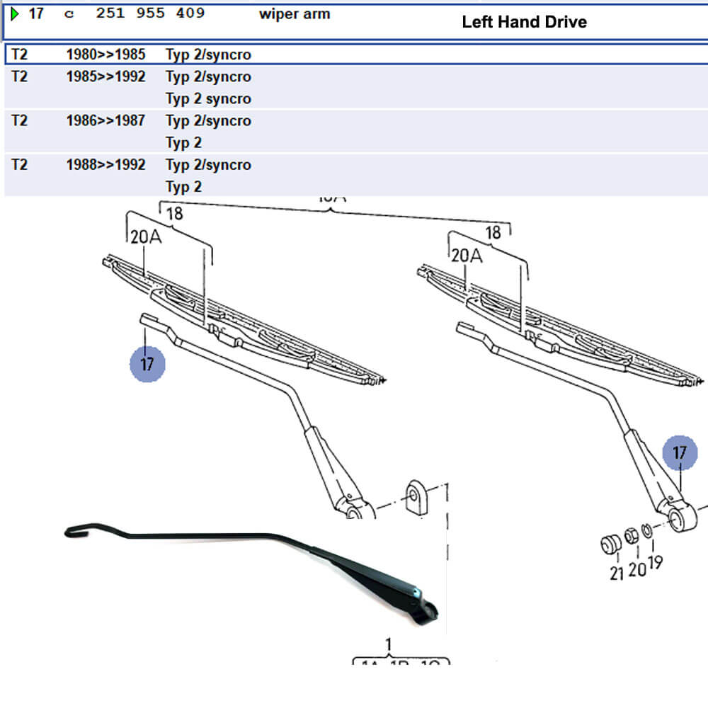 Lai Kam Wah Sdn. Bhd. Specialist in VW Aircooled Parts - 251955409 - Wiper Arm