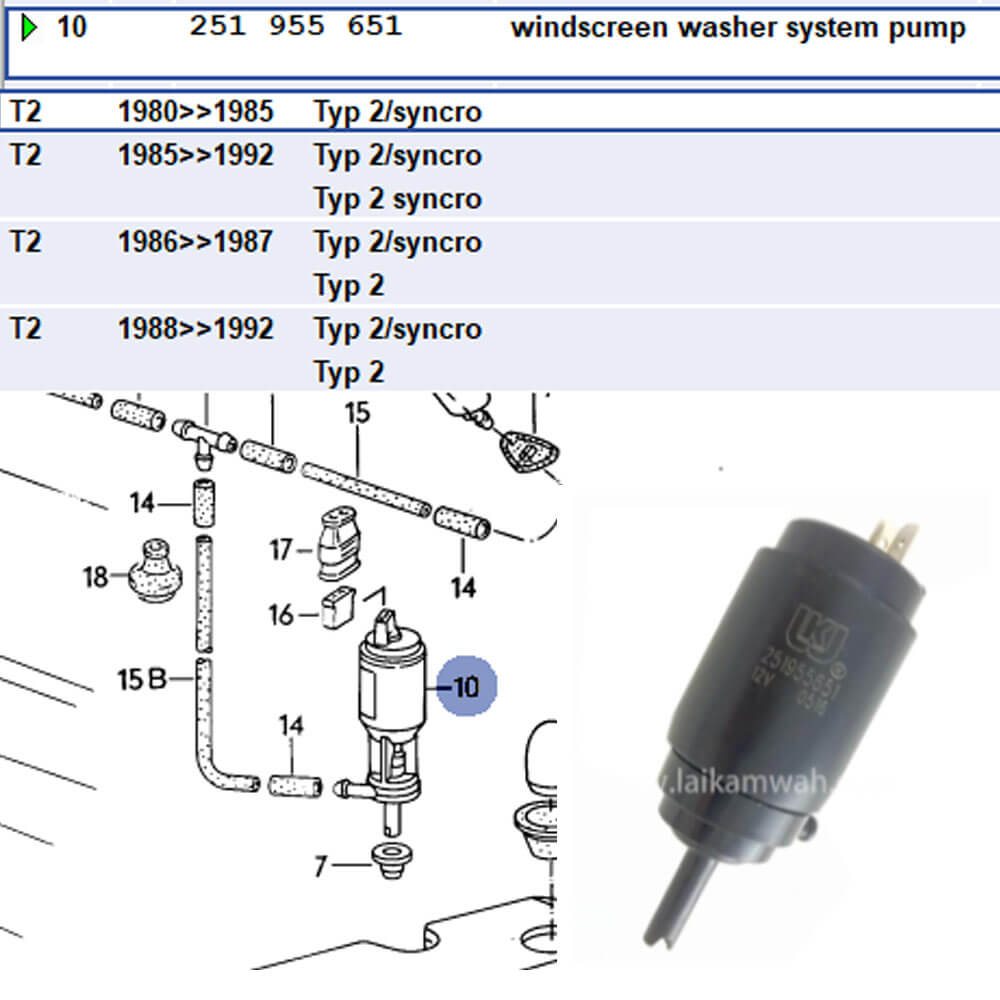 Lai Kam Wah Sdn. Bhd. Specialist in VW Aircooled Parts - 251955651 - Washer Pump