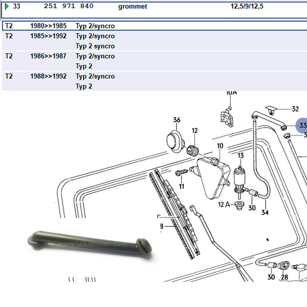 Lai Kam Wah Sdn. Bhd. Specialist in VW Aircooled Parts - 251971840 - Grommet