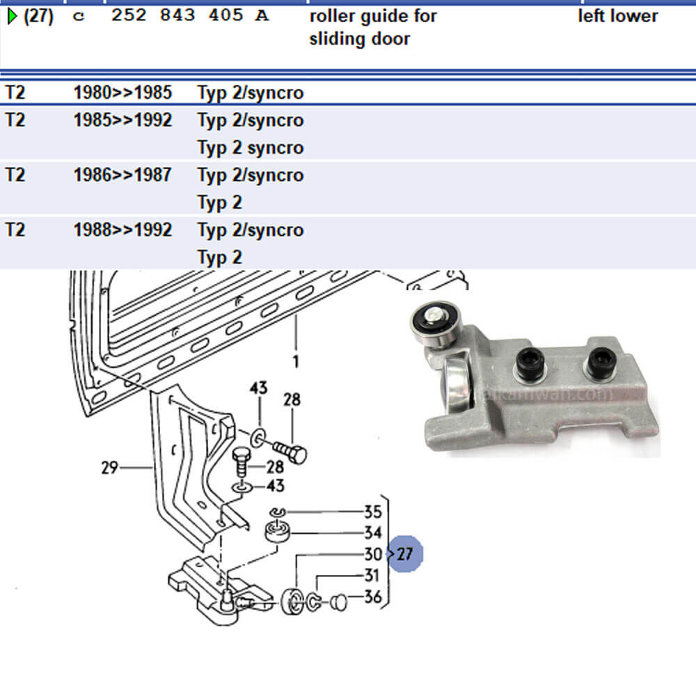 Lai Kam Wah Sdn. Bhd. Specialist in VW Aircooled Parts - 252843405A - Sliding Door Guide