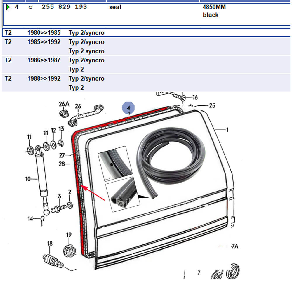 Lai Kam Wah Sdn. Bhd. Specialist in VW Aircooled Parts - 255829193 - Tailgate Seal
