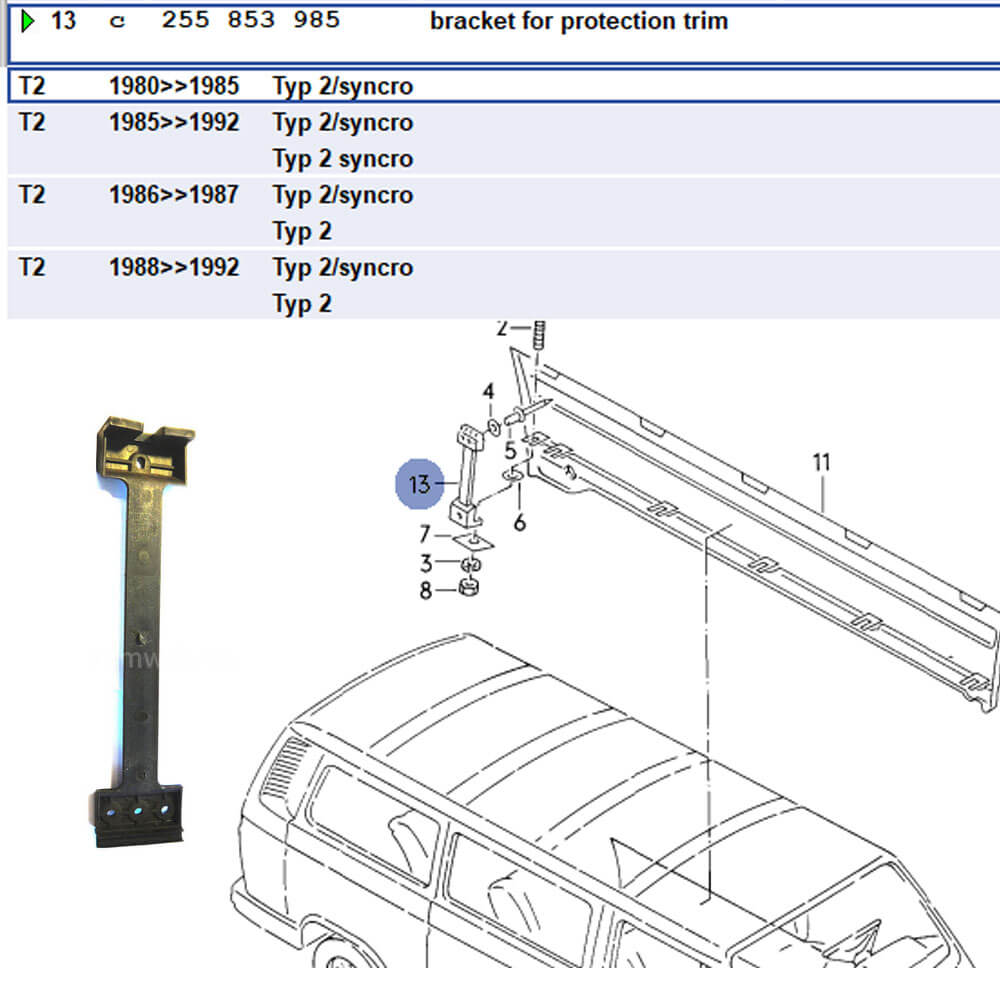 Lai Kam Wah Sdn. Bhd. Specialist in VW Aircooled Parts - 255853985 - Bracket for Protection Trim