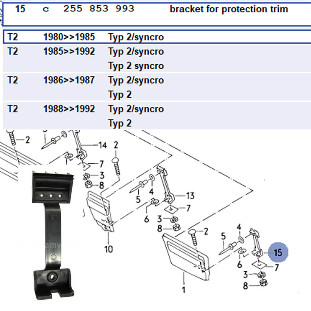 Lai Kam Wah Sdn. Bhd. Specialist in VW Aircooled Parts - 255853993 - Bracket for Protection Trim