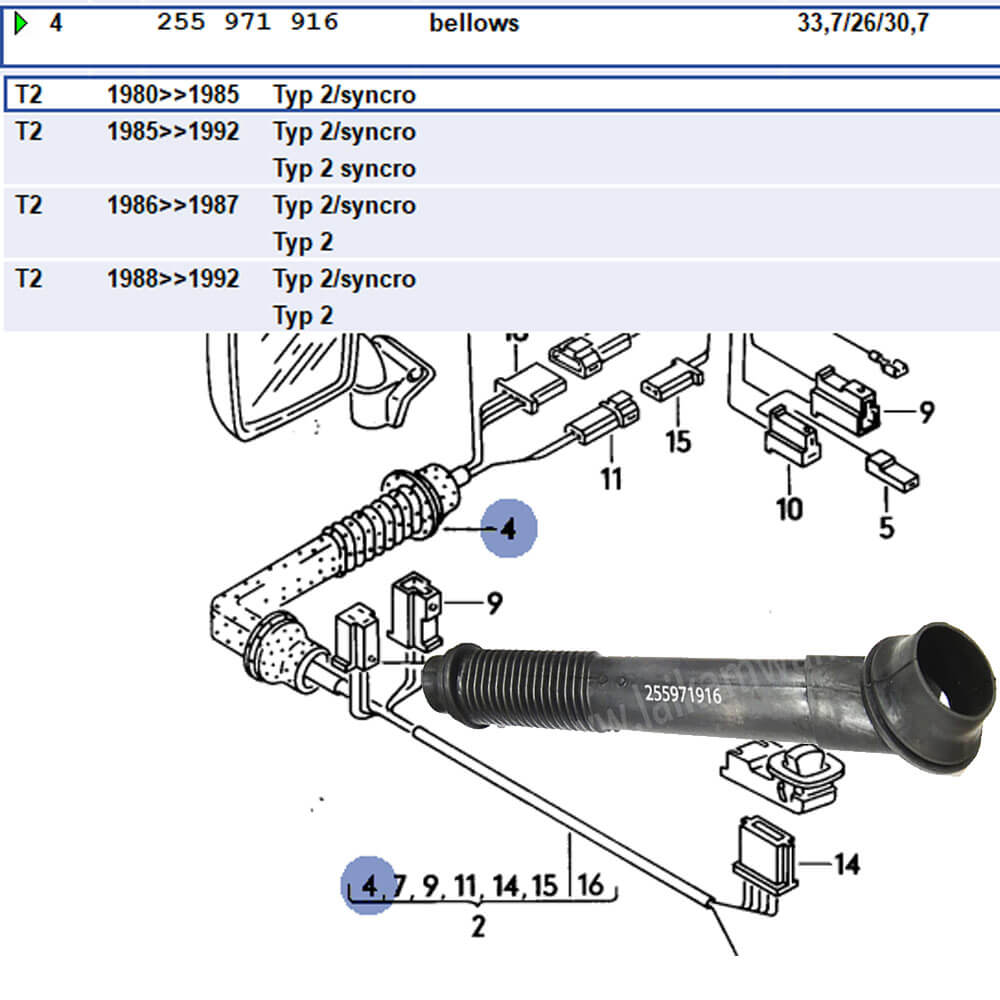 Lai Kam Wah Sdn. Bhd. Specialist in VW Aircooled Parts - 255971916 - Wiring Bellows