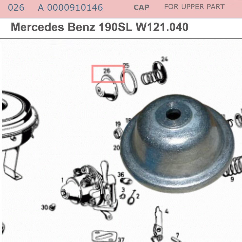 Lai Kam Wah Sdn. Bhd. Specialist in VW Aircooled Parts - 0000910146 - Cap For Upper Part