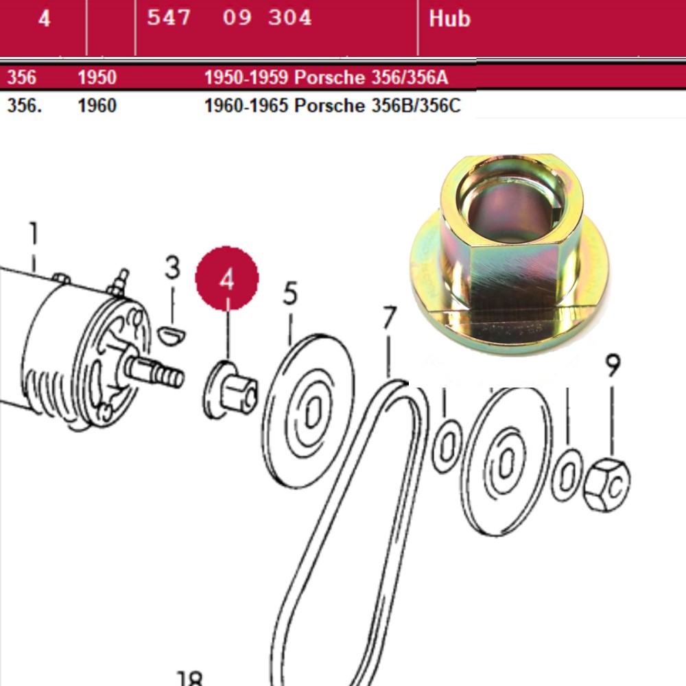 Lai Kam Wah Sdn. Bhd. Specialist in VW Aircooled Parts - 54709304 - Generator Pulley Hub