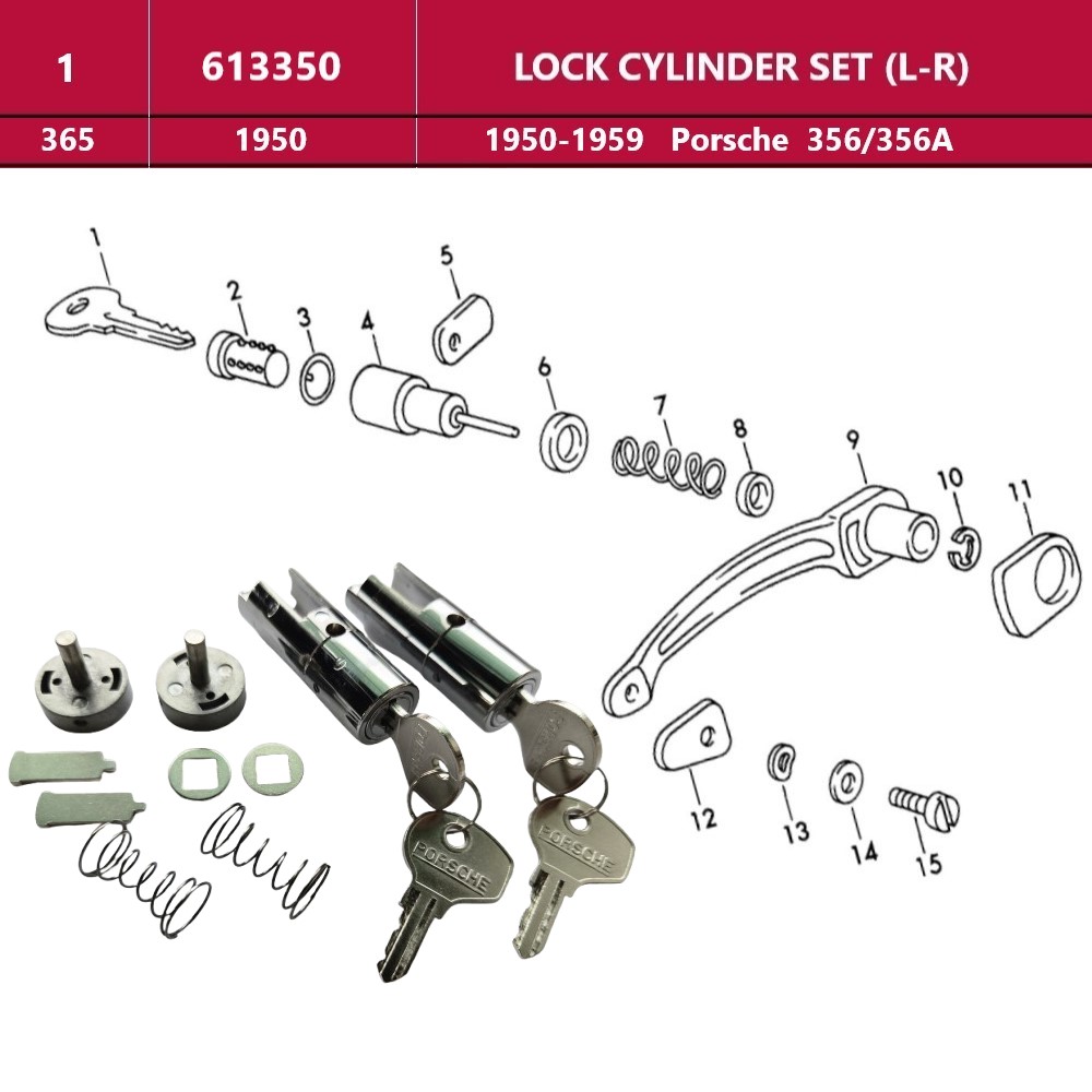 Lai Kam Wah Sdn. Bhd. Specialist in VW Aircooled Parts - 613350 - Lock Cylinder Set - L/R