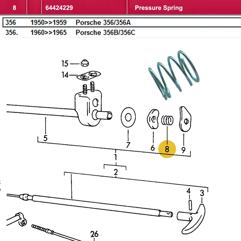 Lai Kam Wah Sdn. Bhd. Specialist in VW Aircooled Parts - 64424229 - Pressure Spring