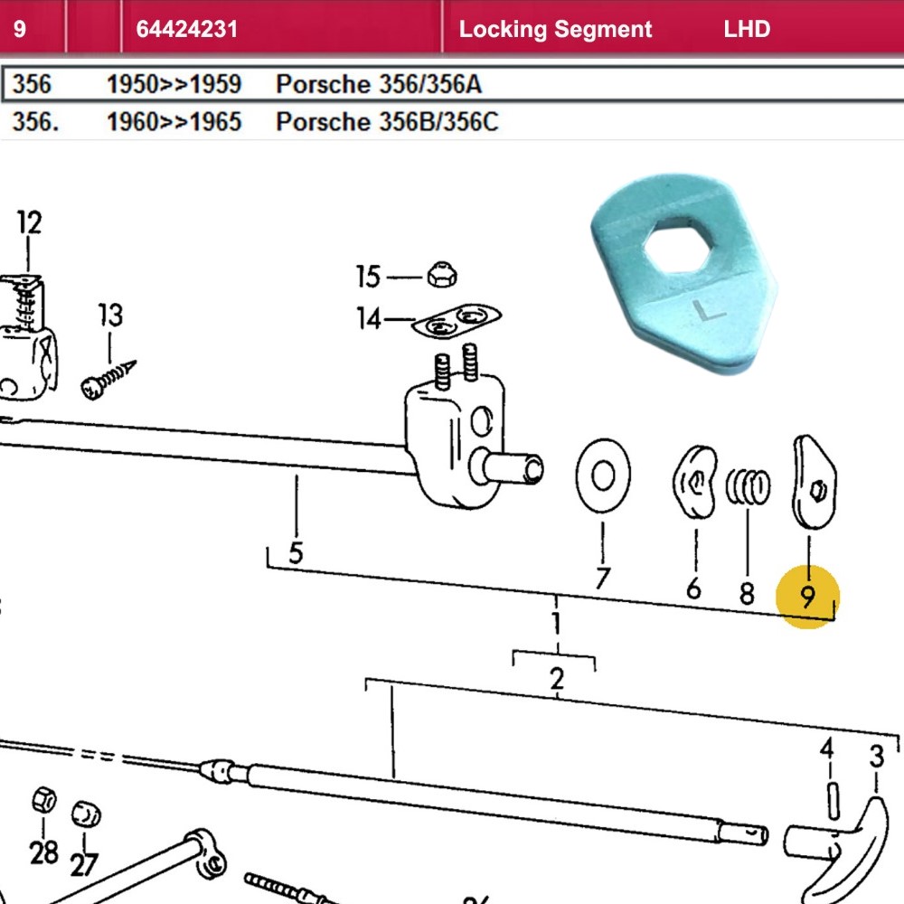 Lai Kam Wah Sdn. Bhd. Specialist in VW Aircooled Parts - 64424231 - Locking Segment - LHD