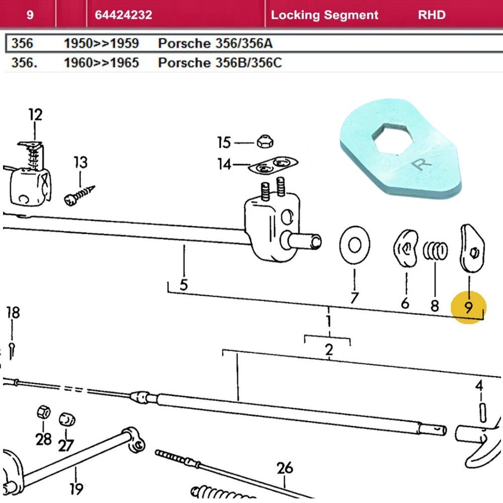 Lai Kam Wah Sdn. Bhd. Specialist in VW Aircooled Parts - 64424232 - Locking Segment - RHD