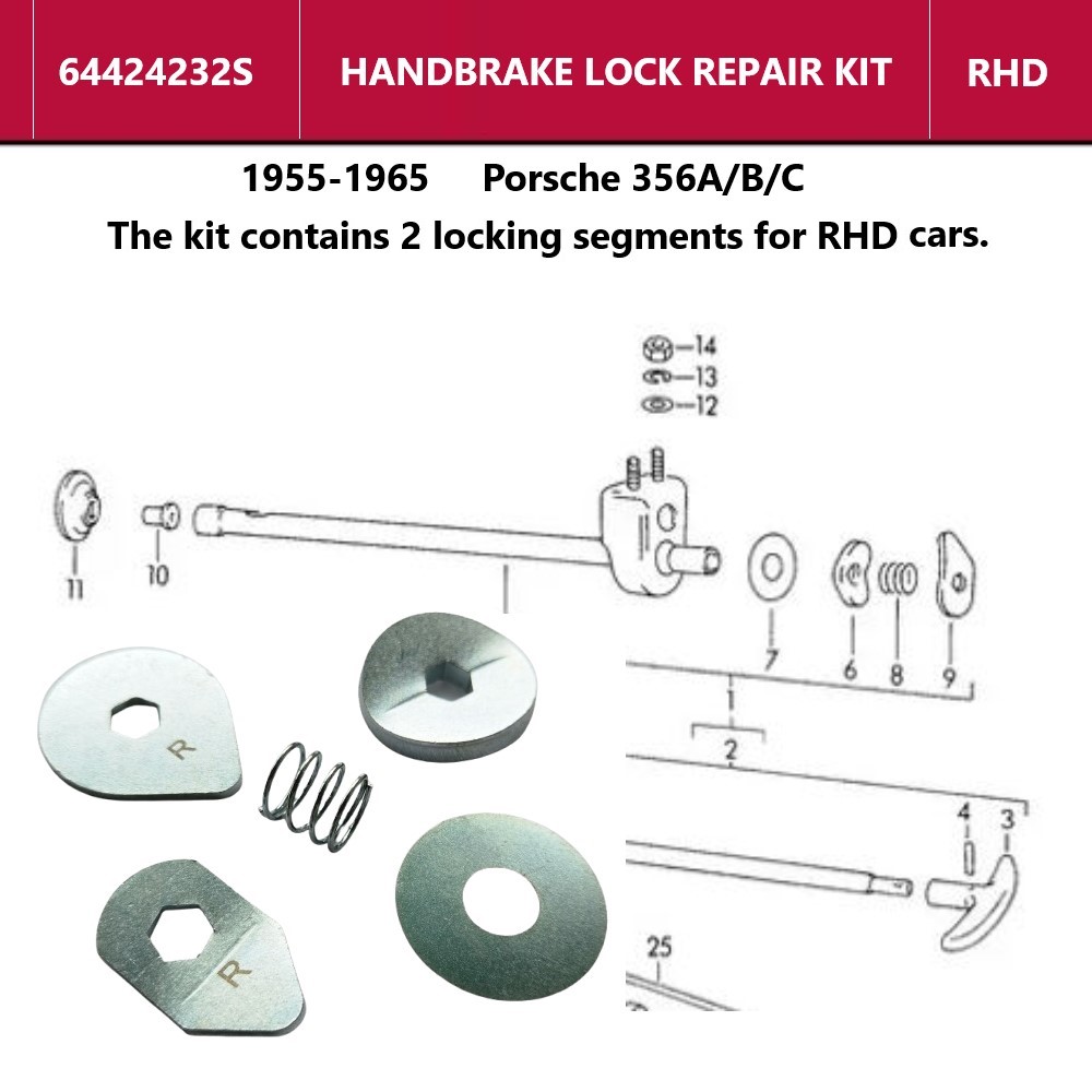 Lai Kam Wah Sdn. Bhd. Specialist in VW Aircooled Parts - 64424232S - Handbrake Lock Repair Kit - RHD