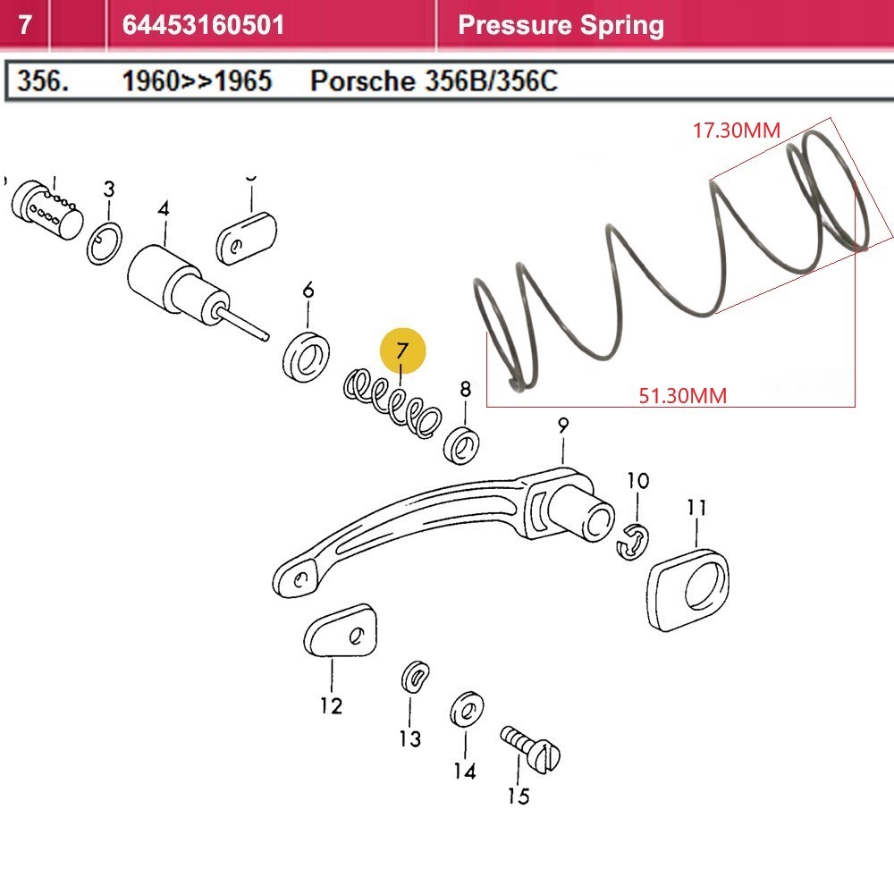 Lai Kam Wah Sdn. Bhd. Specialist in VW Aircooled Parts - 64453160501 - Pressure Spring