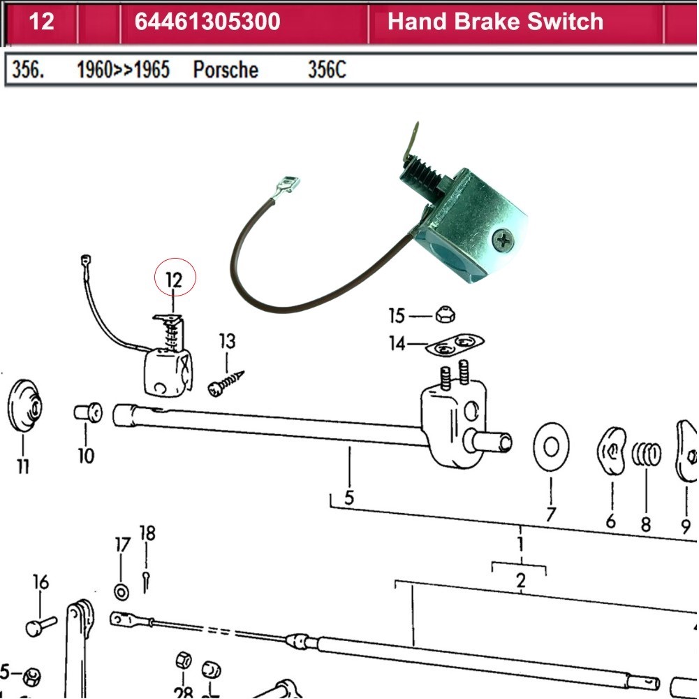 Lai Kam Wah Sdn. Bhd. Specialist in VW Aircooled Parts - 64461305300 - Hand Brake Switch