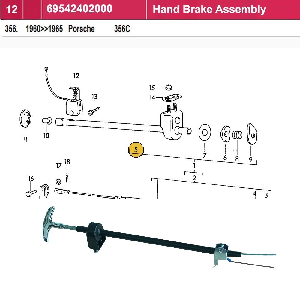 Lai Kam Wah Sdn. Bhd. Specialist in VW Aircooled Parts - 69542402000 - Hand Brake Assembly