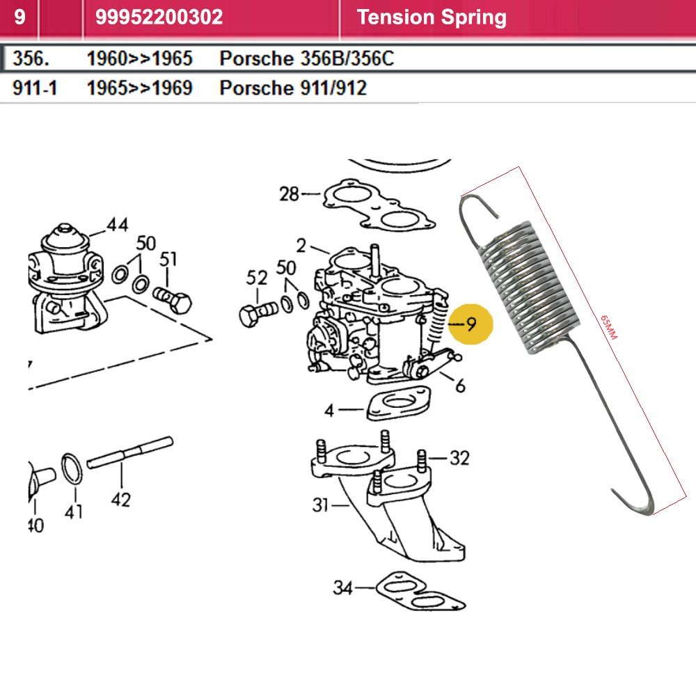 Lai Kam Wah Sdn. Bhd. Specialist in VW Aircooled Parts - 99952200302 - Tension Spring