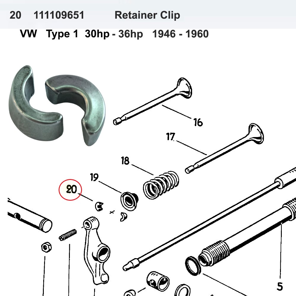 Lai Kam Wah Sdn. Bhd. Specialist in VW Aircooled Parts - 111109651 - Retainer Clip 