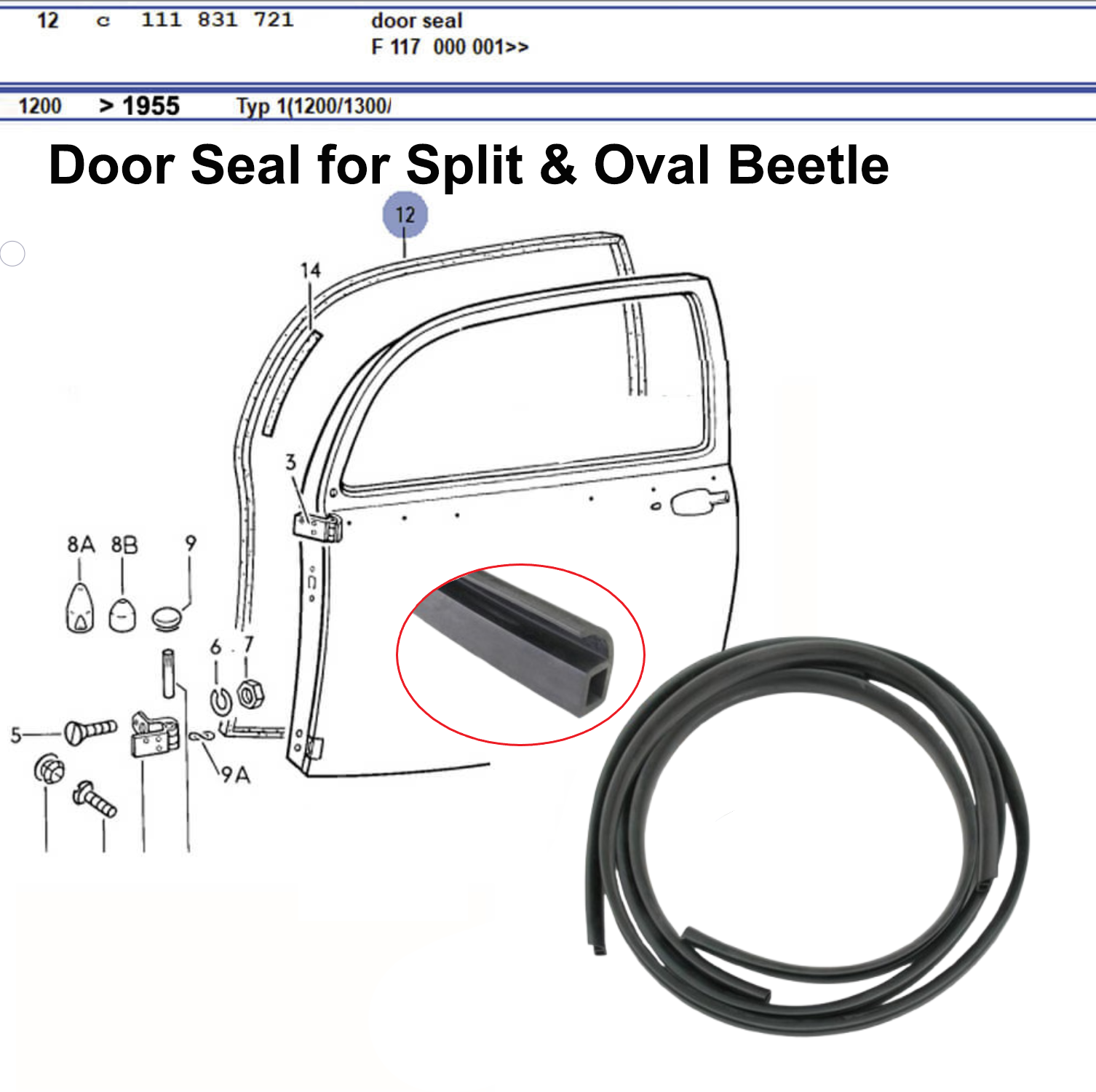Lai Kam Wah Sdn. Bhd. Specialist in VW Aircooled Parts - 111831721 - Door Seal