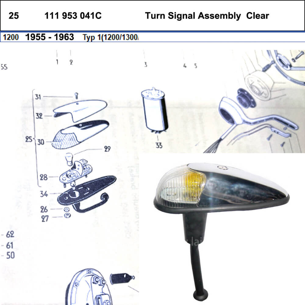 Lai Kam Wah Sdn. Bhd. Specialist in VW Aircooled Parts - 111953041C - Turn Signal Lamp