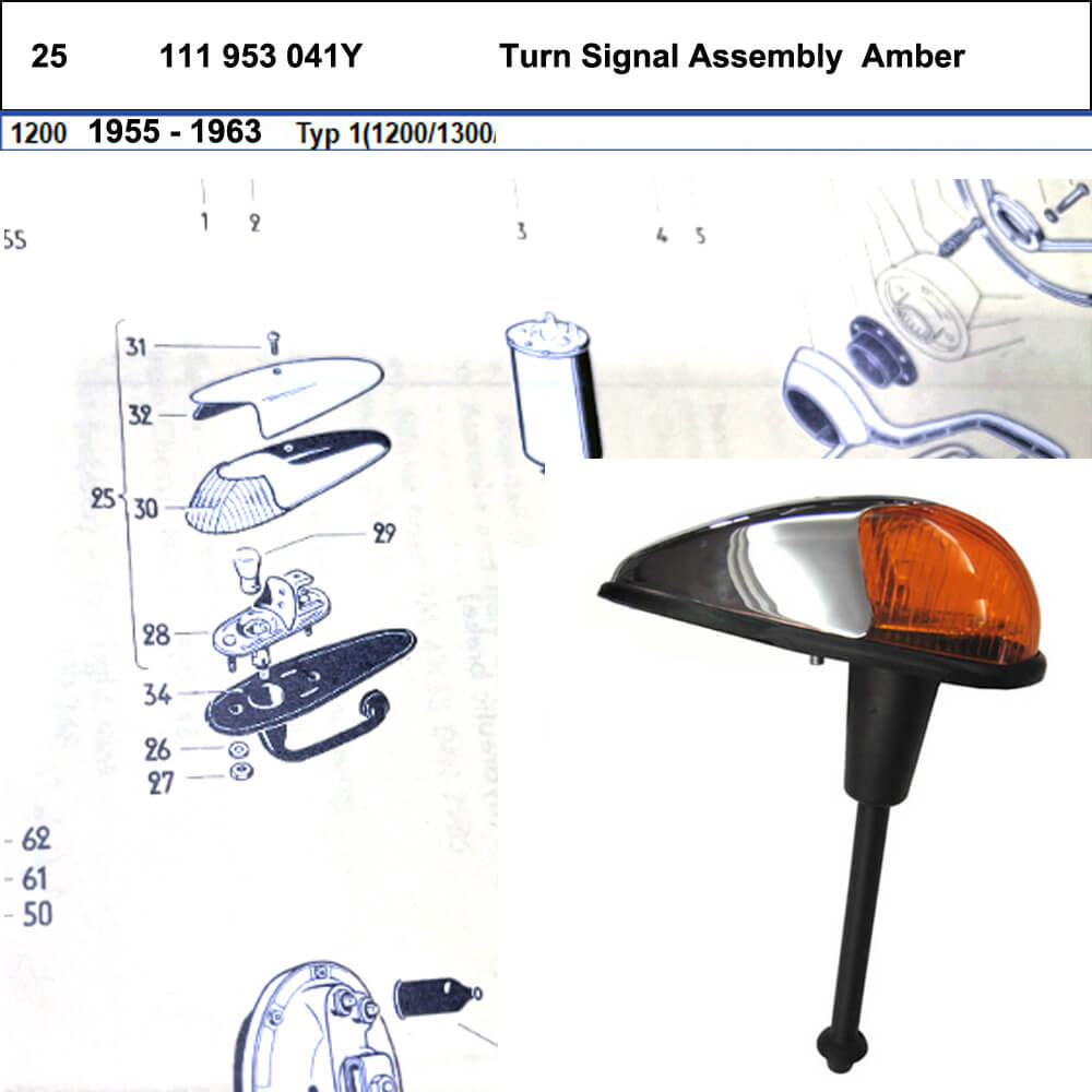 Lai Kam Wah Sdn. Bhd. Specialist in VW Aircooled Parts - 111953041Y - Turn Signal Lamp
