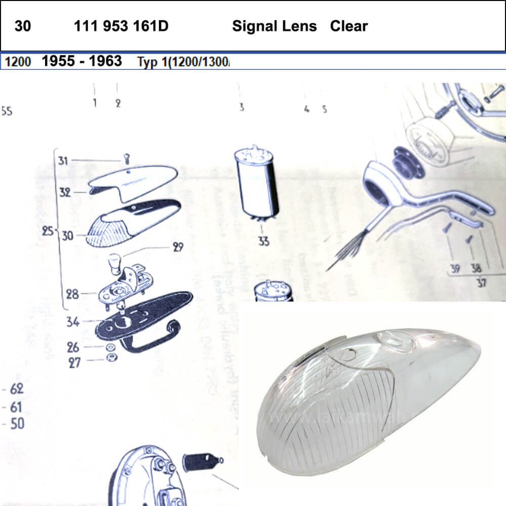 Lai Kam Wah Sdn. Bhd. Specialist in VW Aircooled Parts - 111953161D - Turn Signal Lamp Lens