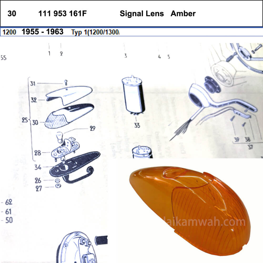 Lai Kam Wah Sdn. Bhd. Specialist in VW Aircooled Parts - 111953161F - Turn Signal Lamp Lens