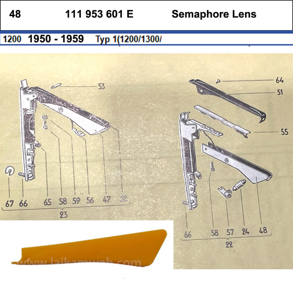 Lai Kam Wah Sdn. Bhd. Specialist in VW Aircooled Parts - 111953601E - Semaphore Lens