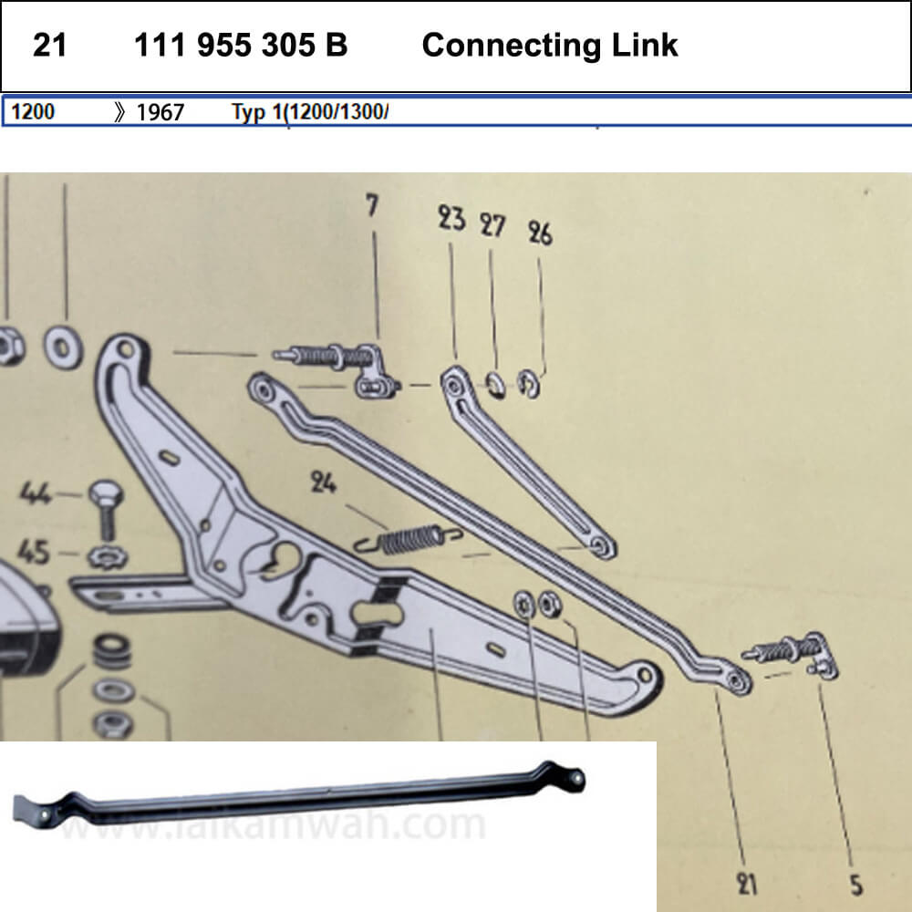 Lai Kam Wah Sdn. Bhd. Specialist in VW Aircooled Parts - 111955305B - Wiper Linkage