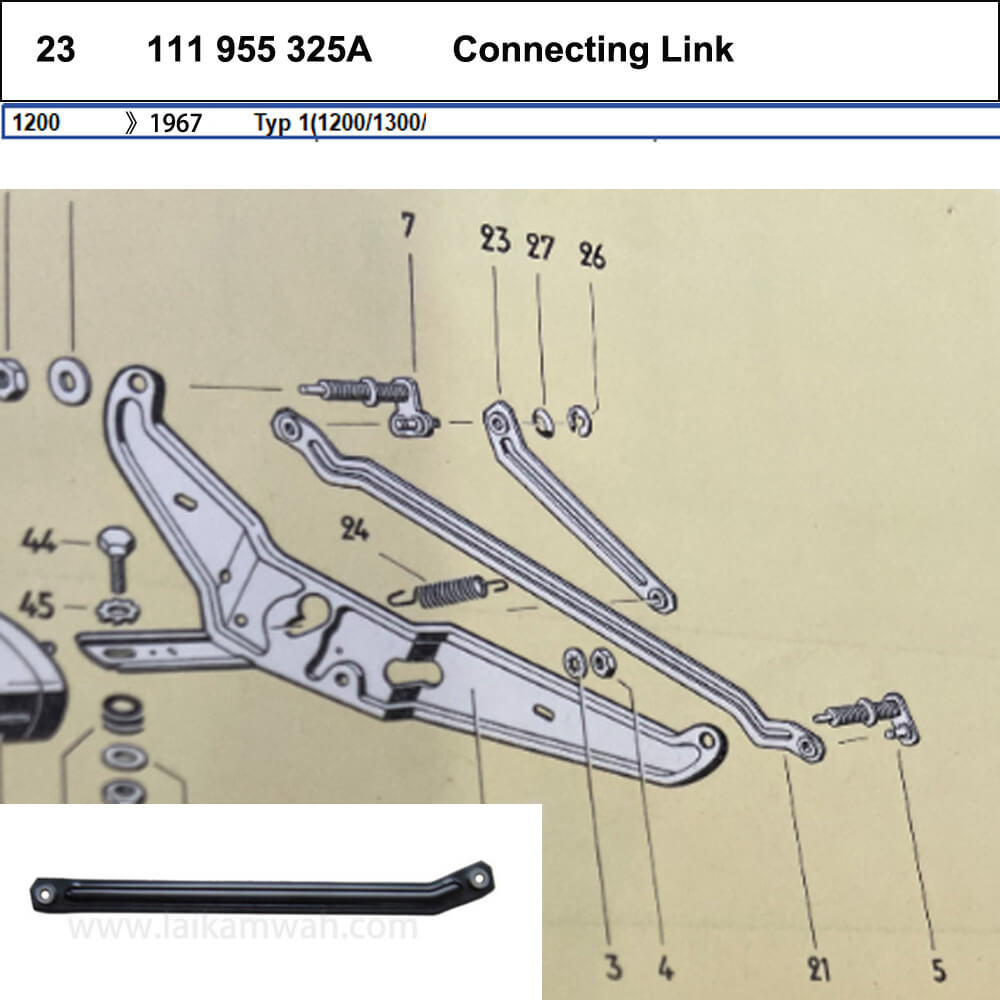 Lai Kam Wah Sdn. Bhd. Specialist in VW Aircooled Parts - 111955325A - Wiper Linkage (Short)