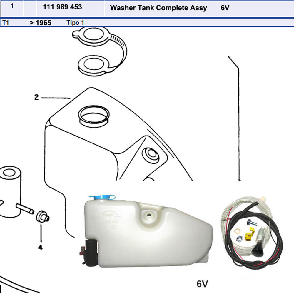 Lai Kam Wah Sdn. Bhd. Specialist in VW Aircooled Parts - 111989453 - Washer Tank - 6V