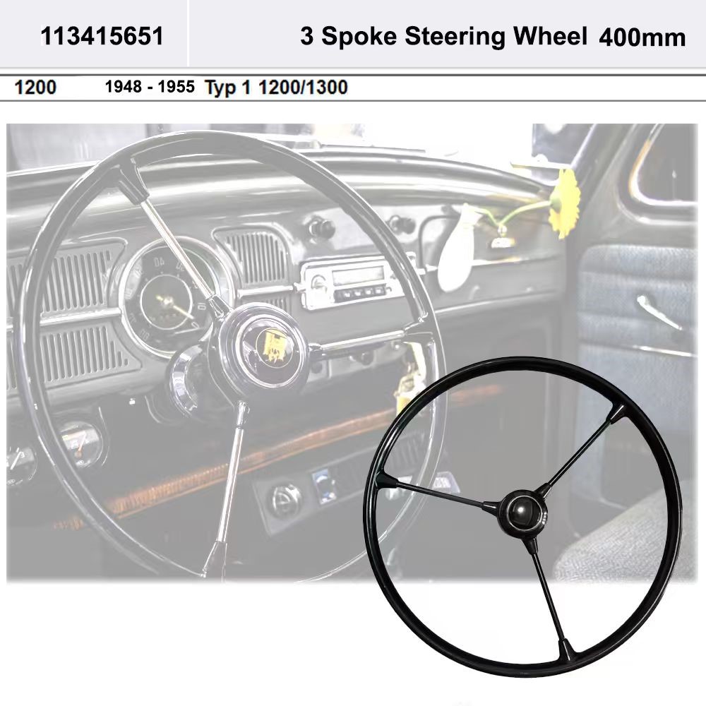 Lai Kam Wah Sdn. Bhd. Specialist in VW Aircooled Parts - 113415651 - 3 Spoke Steering Wheel - 400MM
