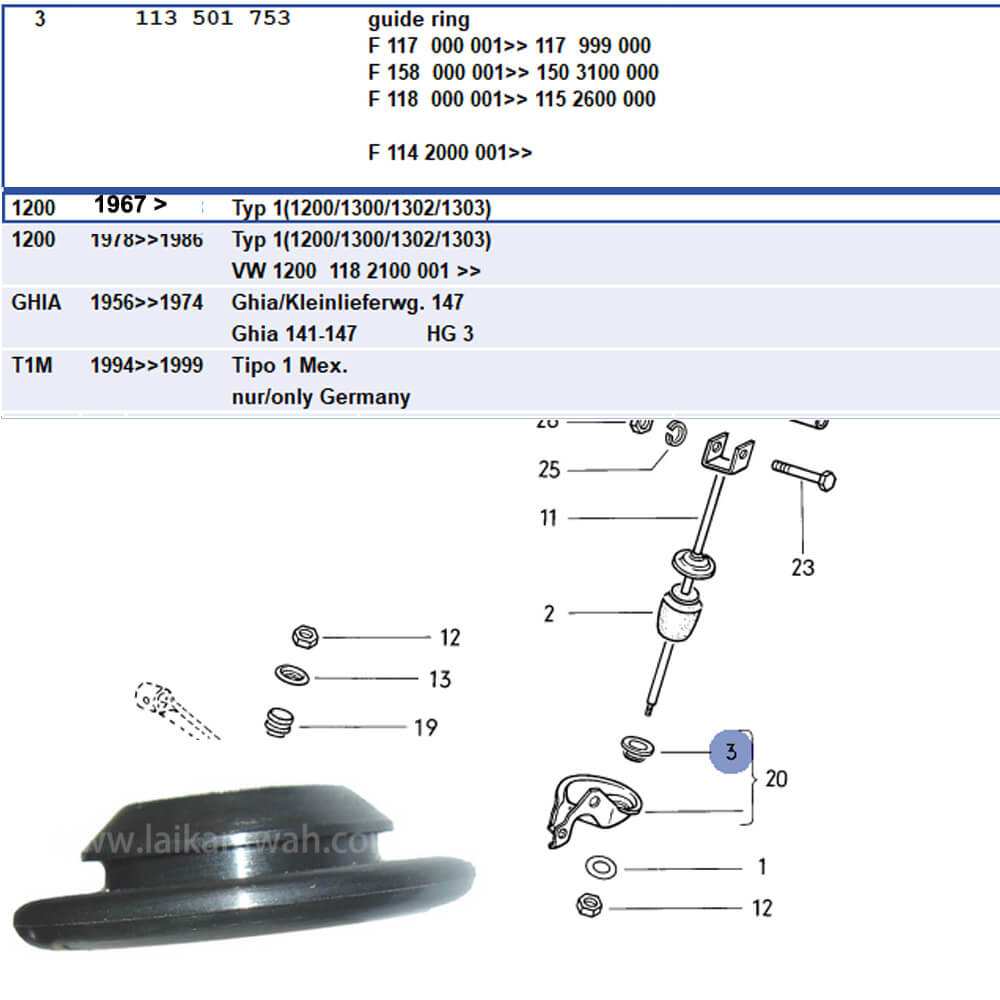 Lai Kam Wah Sdn. Bhd. Specialist in VW Aircooled Parts - 113501753 - Rear Axle Bush