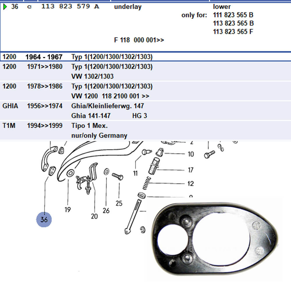 Lai Kam Wah Sdn. Bhd. Specialist in VW Aircooled Parts - 113823579A - Door Packing