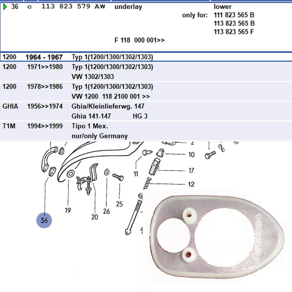 Lai Kam Wah Sdn. Bhd. Specialist in VW Aircooled Parts - 113823579AW - Door Packing