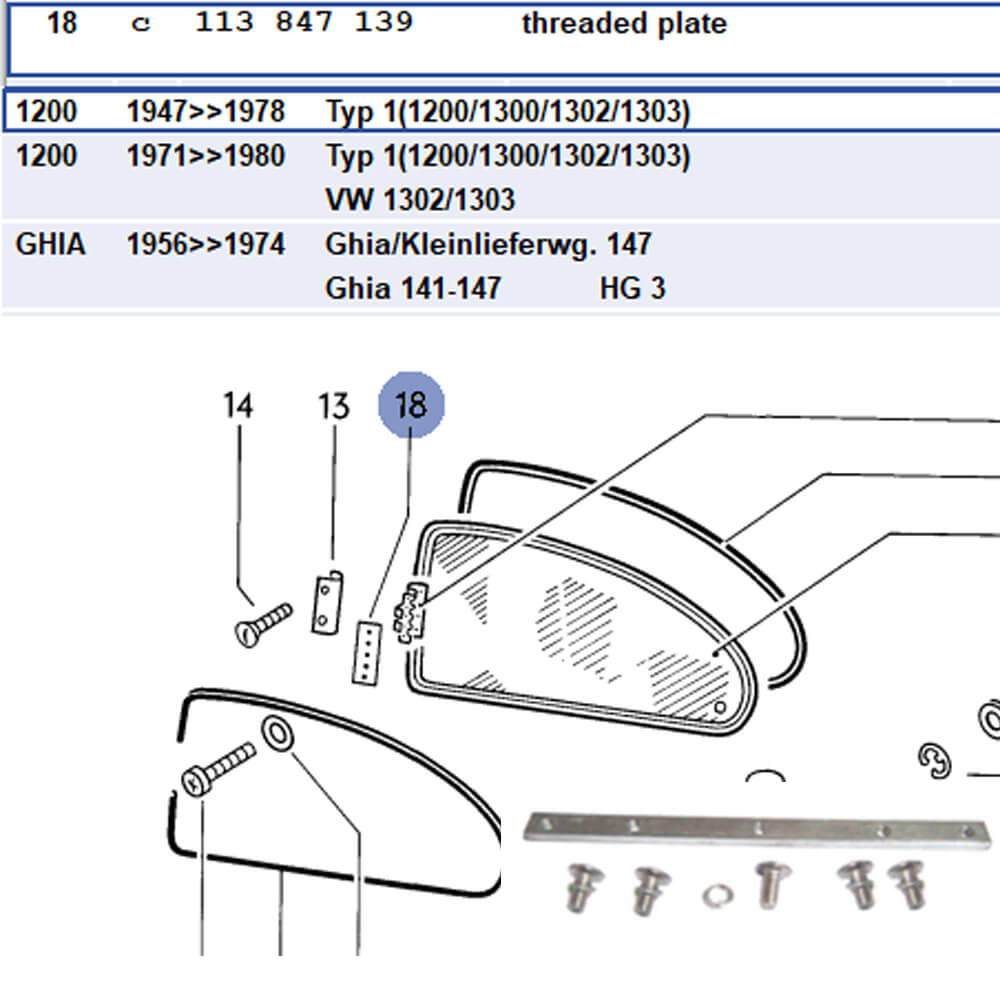Lai Kam Wah Sdn. Bhd. Specialist in VW Aircooled Parts - 113847139 - Pop out window Hinge plate