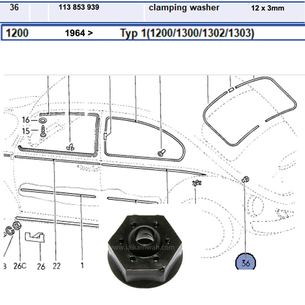 Lai Kam Wah Sdn. Bhd. Specialist in VW Aircooled Parts - 113853939 - Emblem Clip 3mm