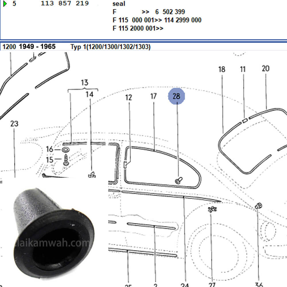 Lai Kam Wah Sdn. Bhd. Specialist in VW Aircooled Parts - 113857219 - Moulding Cap